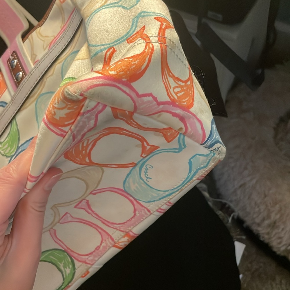 Coach Colorful  C Patterned Women's Tote Bag - Picture 8 of 17
